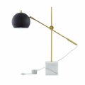 Posh Living Magdalena Marble Stone & Metal Table Lamp, Black LA447-24BK-UE